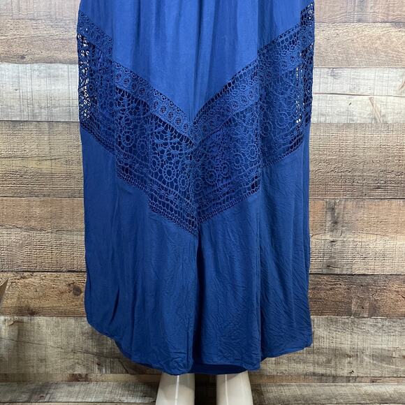 Altar'd State Mala Maxi Dress Sleeveless Crochet Lace Teal Blue Size Small - Picture 3 of 9